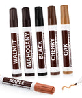 6 Piece Wood Furniture Repair Markers Set For Concealing Scratches And Worn Edges On Wood Surfaces Quick Dry Coloring Pens