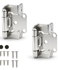 Premium Half Inch Overlay Cabinet Hinges Featuring Seamless Self Closing Action Flat Out Quality Brushed Nickel Hardware for Face Frame Doors.