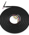WP 20F 250Amp Water Cooled TIG Welding Torch With Flexible Head And 25 Foot Cable Pro Grade Build Built To Last For Steel And Aluminum Welds Gas And Water Line Connections Included - Coiled View