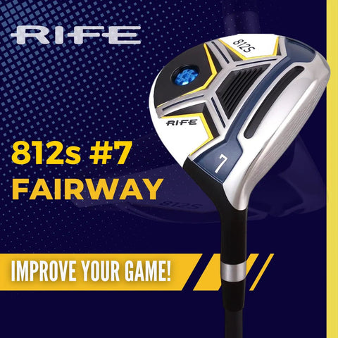 Offset 7 Wood Golf Club Right Hand Senior Flex With Men's Senior Size Black Pro Velvet Grips 42 Inch Standard Length 22 Degree Loft Dyna Flo Graphite Shaft Includes Head Cover