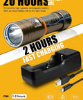 Underwater Dive Light 3500 Lumens With 485M Long Range Narrow Beam 150M Waterproof Rechargeable LED Torch with charger