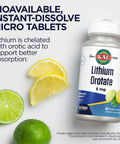 Lithium Orotate ActivMelt 5mg Lozenges Instant Dissolve Chelated Chill Mood Support For Easy Absorption Natural Lemon Lime Flavor 90 Servings