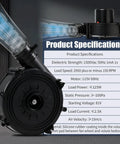 Heavy Duty Furnace Draft Inducer Motor No Sweat Direct Replacement Plug And Play Swap For Residential Heating Systems 115 Volt 3000 Rpm 2.5 Amp with specifications visible.