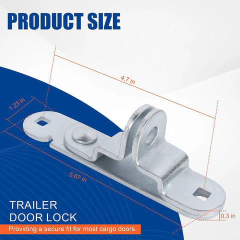 Beefed-Up Trailer Door Hasp Kit 1 Piece For Cargo Trailers With Padlock Compatible Hasp Bar Keeper Heavy Duty Security Bolt Kit