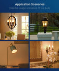Filament Candelabra Bulbs 60W Equivalent Dimmable E12 B11 4.5W LED Filament Lamps 2700K Soft White in various light fixtures