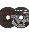 Zip Performance Cut Off Wheels Type 1 A60 Grit, 5 Inch Diameter, 0.0469 Inch Thick, Seven Eighths Inch Arbor displayed front and back
