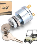 Universal EZGO Golf Cart Ignition Key Switch Starter With 2 Terminal Prongs, Fits 1981 To Present Electric And Gas EZGO Models