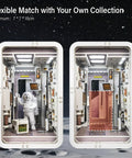 Space Capsule Book Nook Kit With LED Light, DIY Dollhouse Miniature Shelf Insert, astronaut in 3D wooden space-themed display