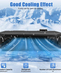 Heavy Duty 12V Under Dash Car Air Conditioner Evaporator With 80W Dual Fans And Three Speed Settings, showing cooling vents and controls.