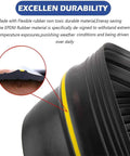 Close-up of Universal Garage Threshold Seal Strip Kit With Durable EPDM Rubber 20Ft 6M in black and yellow design