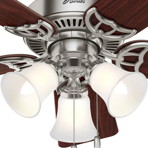 Southern Breeze 42 Inch Brushed Nickel Ceiling Fan With LED Light Kit And Pull Chain detail on light fixture