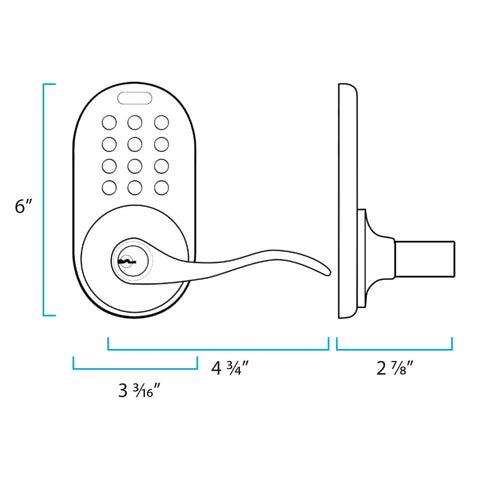 Diagram of Keyless Entry Door Lock With Lever Handle In Antique Brass No Keys Needed Easy Install Keypad Lock For Exterior Or Interior Use