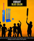 Size 6 Plastic Cricket Set Blue For Backyard And Beach Play This All In One Kit Comes With Bat Wind Ball Stumps And Non Striker Stump