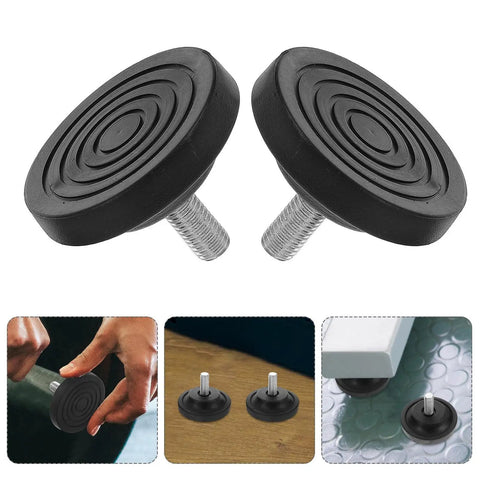 No Slip Adjustable Furniture Leveling Feet Pads Set M8 M10 Screw In Rubber Supports For Treadmills Exercise Bikes Chairs With Sturdy Plastic And Iron Material For Gyms And Homes, black rubber pads