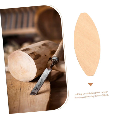 Close-up of hardwood biscuit joiner with a wood log; part of the 100 Piece Hardwood Biscuit Joiner Set for Woodworkers Tongue and Groove Board Carving Tenon Tool Kit Rock Solid Pro Grade Carpentry Accessories Shop Floor Ready Smooth Finish.