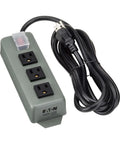 3-Outlet Heavy Duty Power Strip With Metal Housing, Mountable Wall Or Under Desk, 9 Ft Cord, On Off Switch Cover