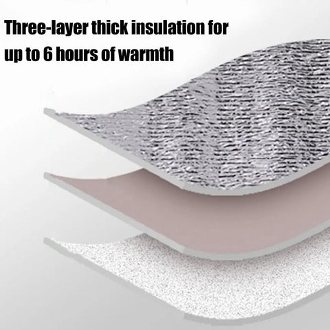 Insulated Bottle Cooler Bag and Thermal Tote with Triple Layer Insulation to Keep Your Morning Sips Frosty or Steaming Hot for Hours while Blocking Moisture and Drip Drama on the Go showing three-layer thick insulation.