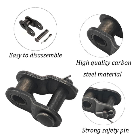 8 Piece Roller Chain Offset Link Set Size 40 Half Link Chain Carbon Steel Crank Link End Split Industrial Workhorse