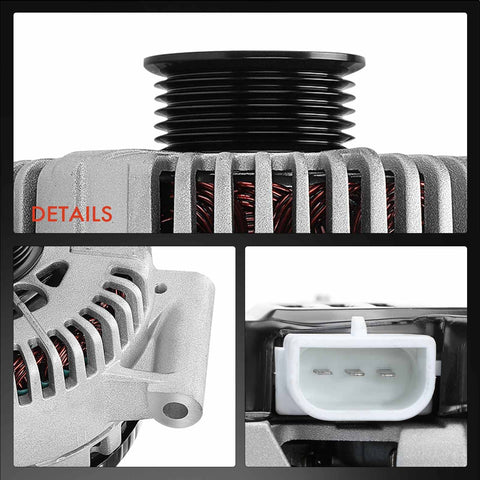 Alternator 12V 130A For Ford Escape 2005 2007 Mazda Tribute 2005 2006 Mercury Mariner 2005 2007 L4 2.3L Clockwise 6 Groove Pulley