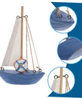 Mediterranean Wooden Sailboat Model Decor for Home and Office Cozy Cottage Nautical Vibe Ornament lightweight wooden sailboat