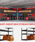 Industrial 67 Inch Wide Heavy Duty Garage Shelving Unit With 3500 Lbs Capacity 30 Inch Deep Adjustable Steel Shelves For Basement Kitchen And Warehouse Storage One Piece Design Built Tough Workhorse For Any Space, black steel garage shelves