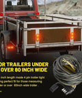 Heavy Duty 22 Foot Trailer Wiring Harness With Slick Wishbone Adapter For Zero Fuss Both Side Taillight Rewrite And Ridiculously Easy Four Way Flat Plug Hookup with 4 pin connector.