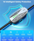 Portable Level 1 And Level 2 EV Charger With J1772 Home Connector Delivers No Sweat 16 Amp 240 Volt Power safety features image.