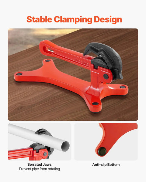 Portable Aluminum Pipe Vise for Onsite Plumbing Jobs, Ultra Lightweight Clamp Tool Weighing 2.6 Lb with 1/8 To 1-1/2 Inch Capacity