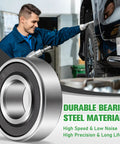 Eight Pack 3/4 Inch Ball Bearings Carbon Steel ID 3/4 By OD 1-3/8 For Lawn Mowers, Wheelbarrows, Carts, And Hand Trucks Replacement Bearings - Heavy-Duty, Quiet Operation, Built Tough, Long-Lasting on car wheel