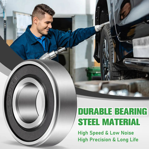 Eight Pack 3/4 Inch Ball Bearings Carbon Steel ID 3/4 By OD 1-3/8 For Lawn Mowers, Wheelbarrows, Carts, And Hand Trucks Replacement Bearings - Heavy-Duty, Quiet Operation, Built Tough, Long-Lasting on car wheel