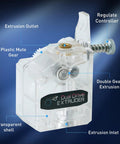 Dual Gear Drive Extruder Upgrade V3 Built For Ender 3 Series And CR-10 Prusa I3 DIY Printers With Bowden Style Feed Anycubic Mega S Tevo Tornado Wanhao D9 Anet A8 E10 No Jam Feeding High Torque Slippage Free transparent shell with double gear extrusion