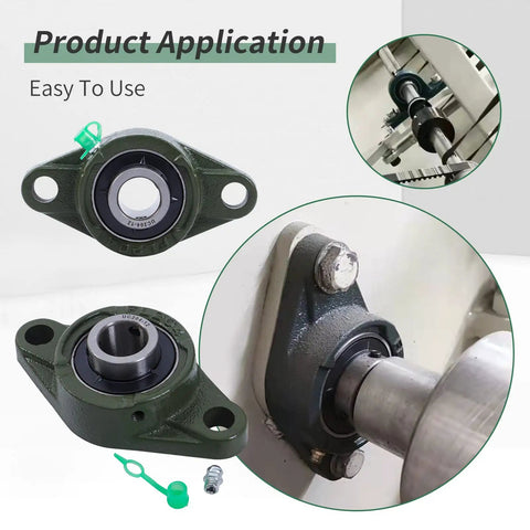 Two Pack Pillow Block Flange Bearing UCFL204 12 Three Quarter Inch Bore Chrome Steel Insert in application