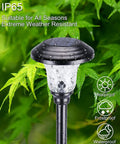 8 Pack Solar Pathway Lights Outdoor Waterproof Glass Stainless Steel Decor Lamps for Yard Patio IP65 suitable for all seasons
