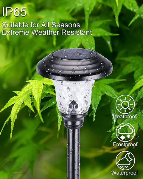 8 Pack Solar Pathway Lights Outdoor Waterproof Glass Stainless Steel Decor Lamps for Yard Patio IP65 suitable for all seasons