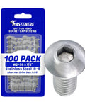 Button Head Socket Cap Screws 2-56 By One Eighth Inch Stainless Steel 18-8 100 Pack Full Thread Bright Finish Corrosion Resistant With Allen Socket Drive For Furniture, Motorcycles, And General Hardware Projects