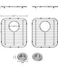 Stainless Steel Kitchen Sink Grid 2 Pack Size 13.2 x 11.6 x 1.2 Inches With Rear Drain Hole Anti Rust Bottom Rack With 2 Strainers