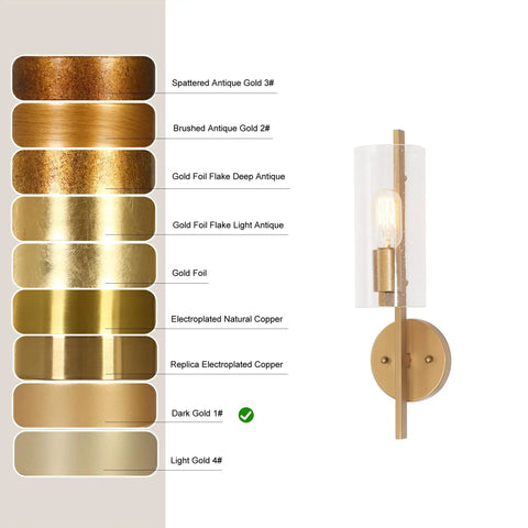 Dope Dark Gold Wall Sconce With Seedy Glass Shade For Bathroom And Hallway, Handmade Textured Gold Finish Vanity Light, Premium Seedy Glass Lamp, 17 Inch High By 5 Inch Wide