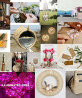 Collage showcasing creative uses of Natural Jute Twine 2mm Thick 600 Feet Brown String for crafts, wrapping, and decor projects.