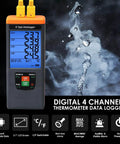 4 Channel Digital K Type Thermocouple Data Logger With 48K Records Pro Grade Temperature Recorder For Lab And Industrial Use