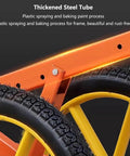 Close-up of the Heavy Duty Magnetic Manhole Cover Lift Dolly Kit showing thickened steel tube and tires for durability.