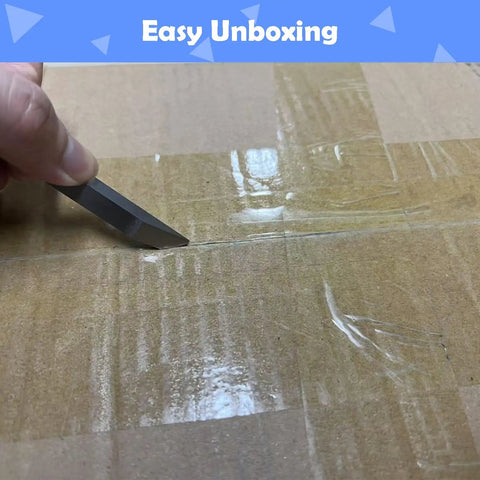 EDC Pry Bars Set For Everyday Carry, Heavy Duty Stainless Steel Keychain Multitool opening a cardboard box