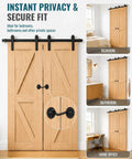 Heavy Duty Sliding Barn Door Lock Kit With Gate Latch And Hook And Eye For Screen Doors Tough As Nails Rust Proof 304 Stainless Steel With Black Powder Coat Durable Barn Door Hardware For Home Or Garage Security on double barn doors