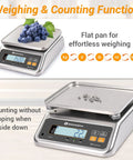 Pro Grade Commercial Food Scale With Pound And Ounce Conversions Rechargeable Stainless Steel Platform For Meat Shop Delis