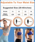 Infographic showing size chart and user results for Weighted Infinity Hula Hoop for Weight Loss, Waist Burn Tool With Silicone Massage Heads