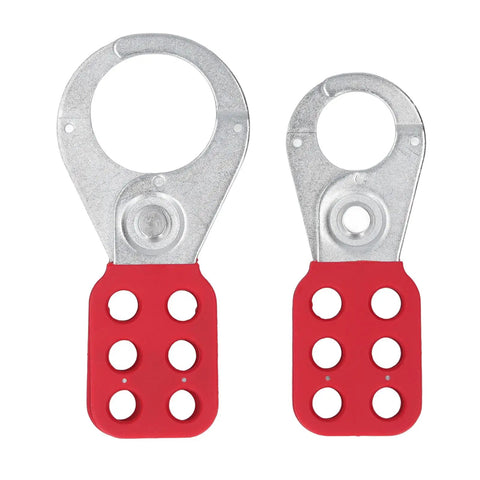 Lockout Hasp With 6 Hole Design For Industrial Gear Galvanized Steel With Nylon PA Handle 1 In And 1.5 In Jaw Padlockable Isolation Tool