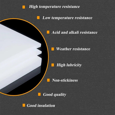 White PTFE Teflon Sheet 300 By 300 Mm Industrial Grade Engineering Plastic, 0.5 To 30 Mm Thick showing resistance properties