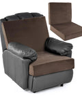 Comfy Foam Recliner Chair Cushions With Back Support For Elderly Non Slip 4 Inch Thick Seat Cushion With Lumbar Pillow on chair