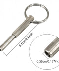 Magnetic Oval Head Coffee Machine Repair Tool Kit For Open Security Screws Stainless Steel Wrench detail with dimensions.