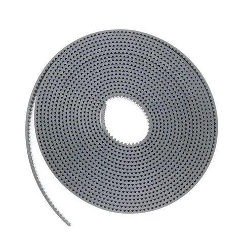 Heavy Duty GT2 Polyurethane Timing Belt With Reinforced Steel Wire For 3D Printers And CNC Setups, 5m by 9mm, gray loop.