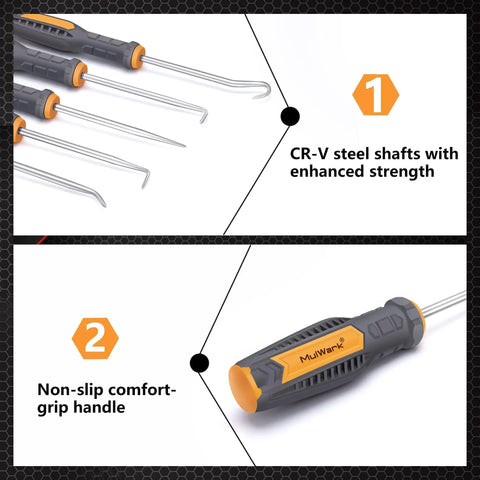 26 Piece Magnetic Screwdriver Set Kit with heavy duty precision, pick and hook tools, showing CR-V steel shafts and comfort-grip handle.